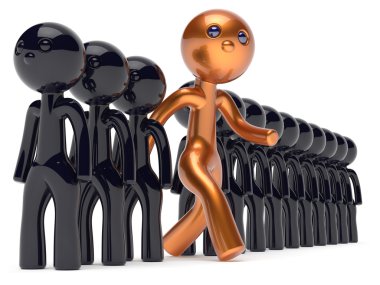 Individuality man different people unique character big golden