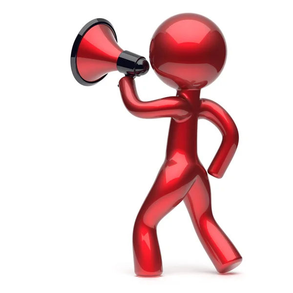 Megaphone character man promotion speaking stylized icon — Stok fotoğraf