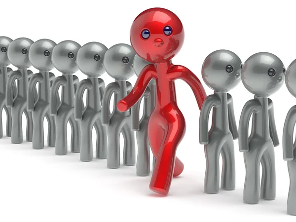 Stand out from the crowd different character people man big — Stockfoto