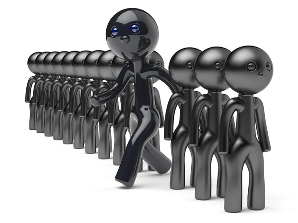 Stand out from the crowd different character people man black — Stock Photo, Image