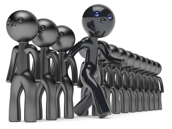 Different character man stand out from the crowd black icon — Stockfoto