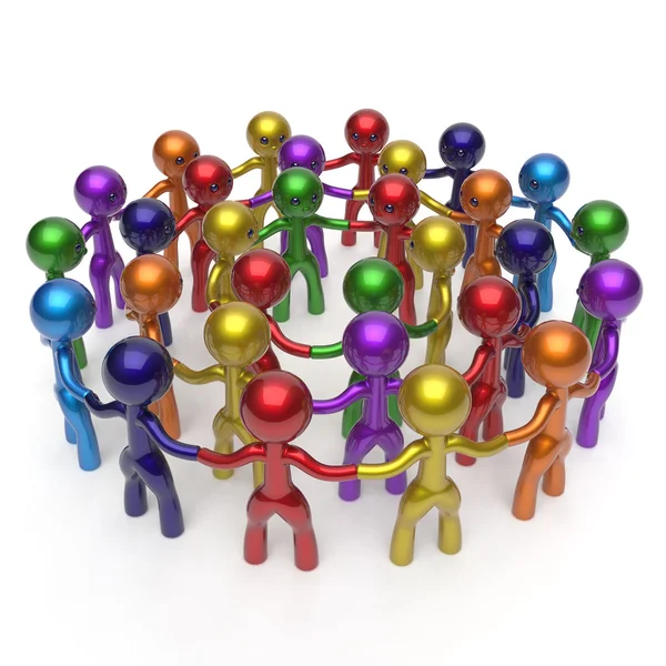 Men characters large circle crowd social network concept — Stock Photo, Image