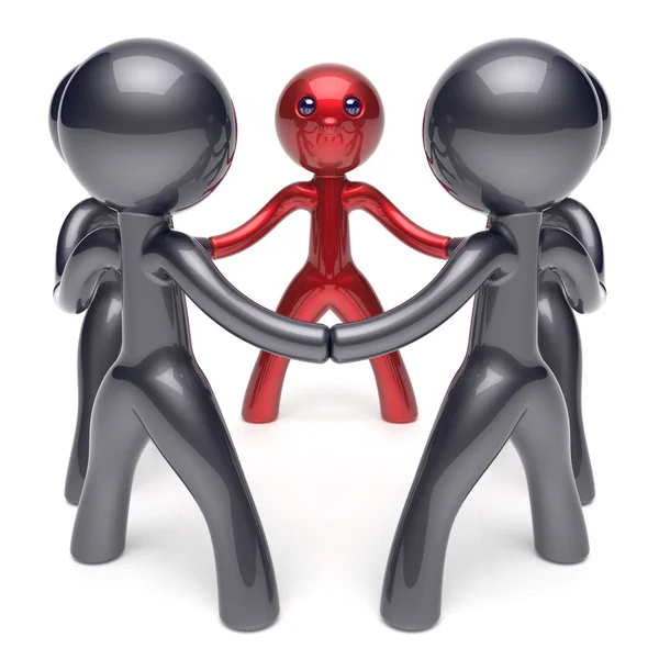 Team leader stylized man leadership character teamwork icon — Stock Photo, Image