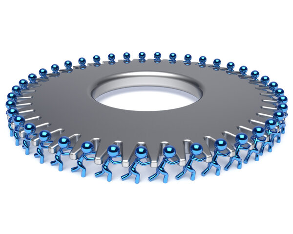 Командная команда упорно трудится над бизнес-процессом партнерства
