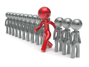 Beyaz kalabalık kırmızı adam oy farklı insanlar öne