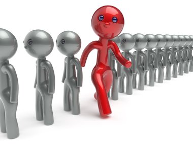 Kalabalık bireysellik adam farklı karakter öne