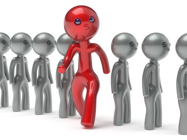 Farklı insanlar karakter kırmızı bireysellik benzersiz kişi dostum