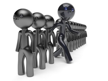 Kalabalık karakter farklı insanlar adam siyahtan öne