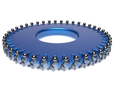 Ekip çalışması gearwheel toplum erkekler işgücü ortaklığı