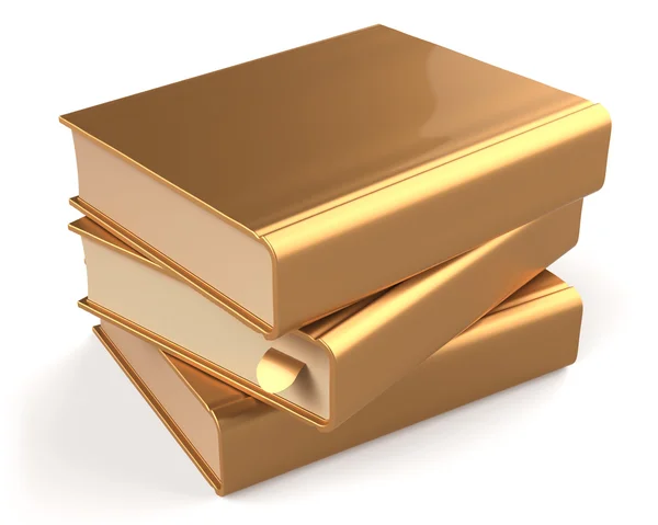 Books gold blank yellow golden textbooks stack shiny icon — Zdjęcie stockowe