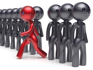 Different unique people stand out from the crowd individuality