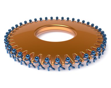 Gearwheel partnership teamwork team work hard job business