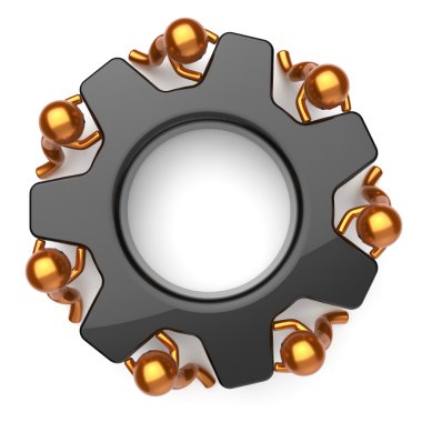 Ortaklık ekip çalışması toplum siyah gearwheel iş