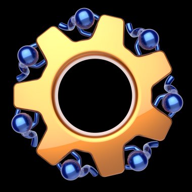 Ortaklık Dişli çark ekip çalışması karikatür iş süreci