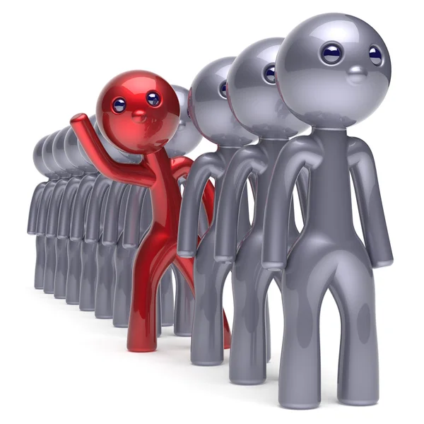 Individuality man character stand out from the crowd icon — Stock Photo, Image