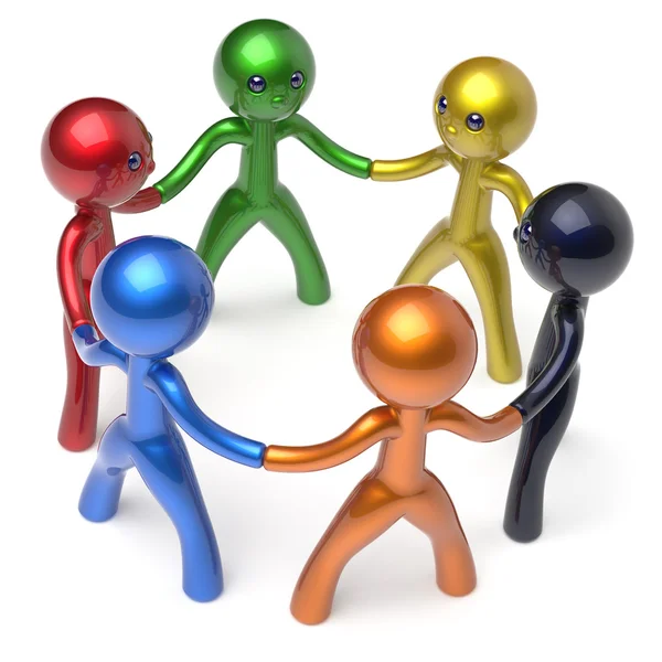 Teamwork men people circle social network individuality icon — Stockfoto