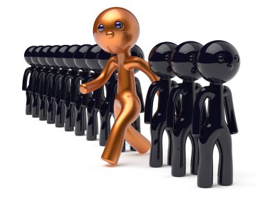 Different individuality people man character unique stand out