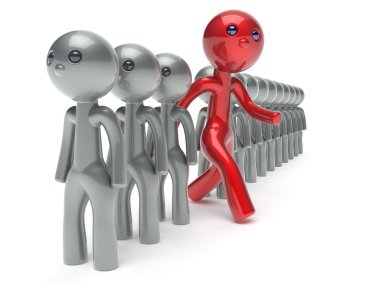 Unusual different man character people individuality red