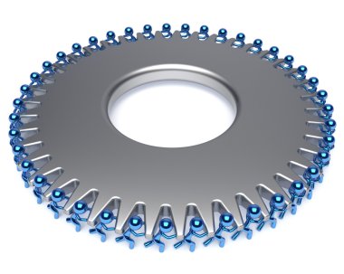 Partnership gearwheel men characters teamwork business