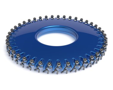 Partnership teamwork gearwheel business process men icon