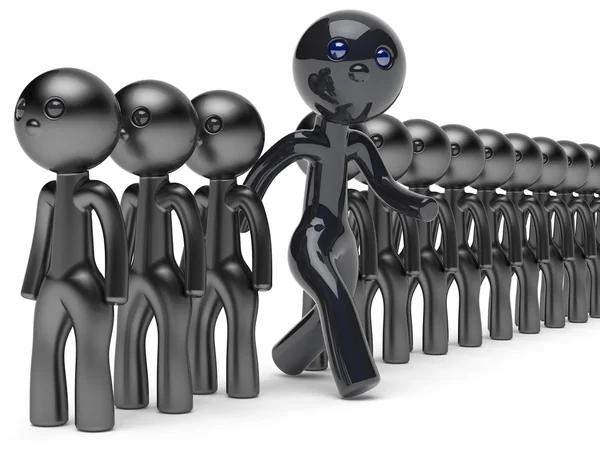 Different people unusual man stand out from crowd character — Stockfoto