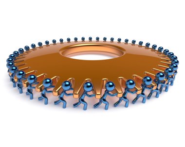 Ekip çalışması gearwheel ortaklık karakter istihdam takım