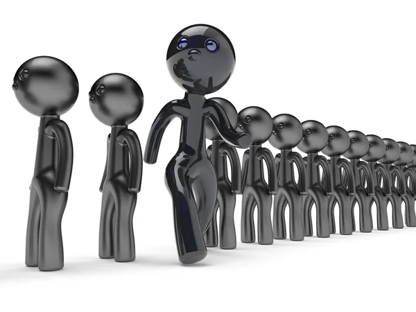 Stand out from crowd unusual man different people character — Stock Photo, Image