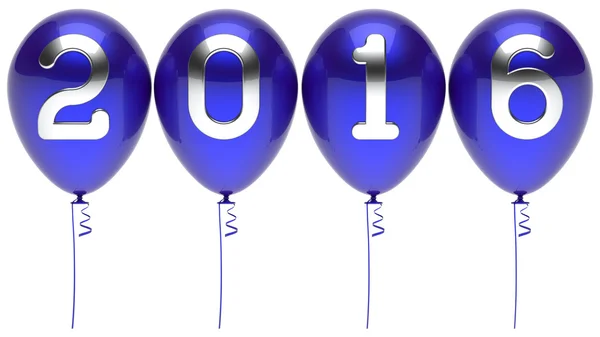 2016 New Years Eve ballonnen winter Feestdecoratie blauw — Stockfoto