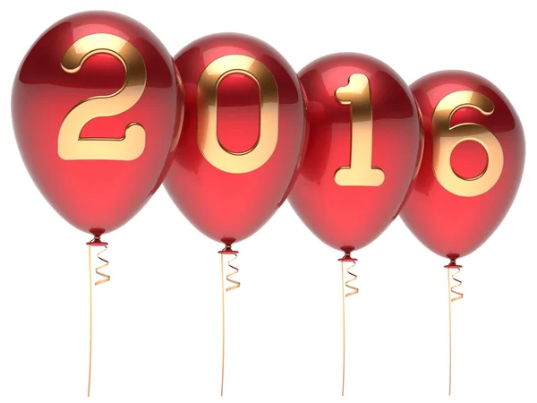 New Years Eve 2016 balloons wintertime party decoration red — Stock Photo, Image