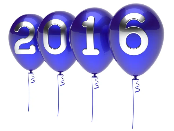 New 2016 Years Eve balloons wintertime party decoration blue — Stock Photo, Image