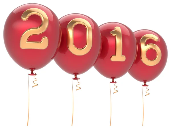 New Years Eve 2016 party balloons Christmas decoration red — Stock Photo, Image