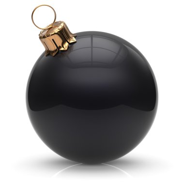 New Year's Eve Christmas ball bauble decoration black round