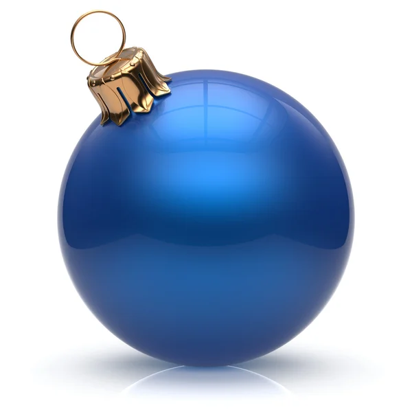 New Year's Eve Christmas ball bauble decoration blue round — 스톡 사진