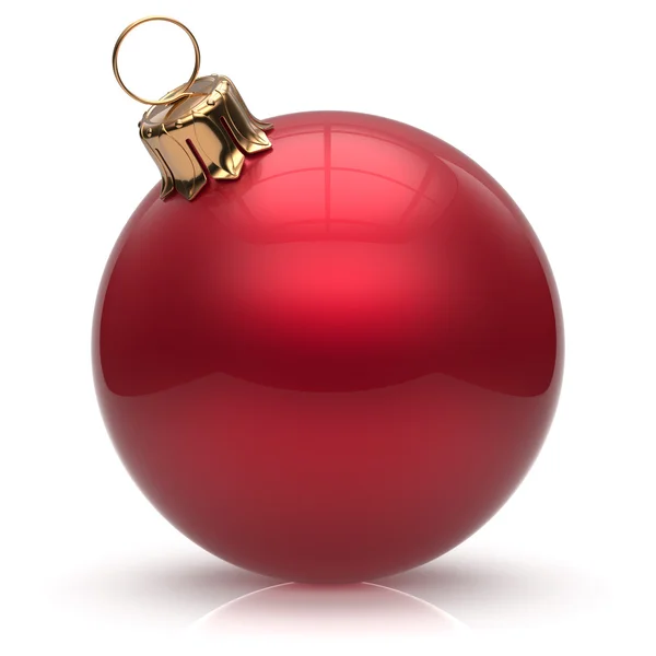 New Year's Eve Christmas ball bauble winter decoration red — Stock fotografie