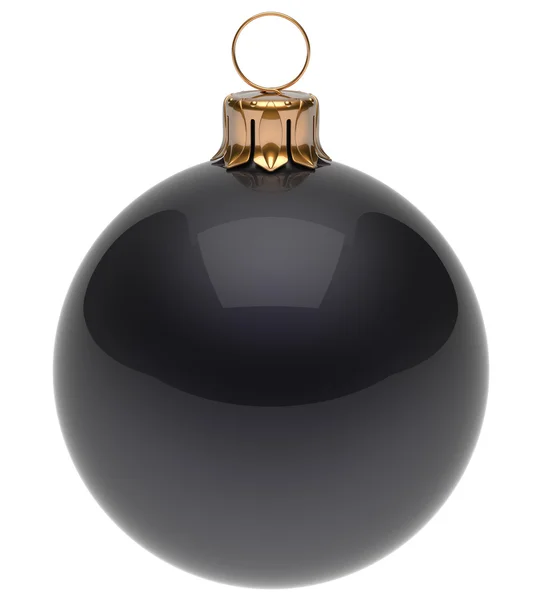 Christmas ball black New Year's Eve bauble winter decoration — 图库照片