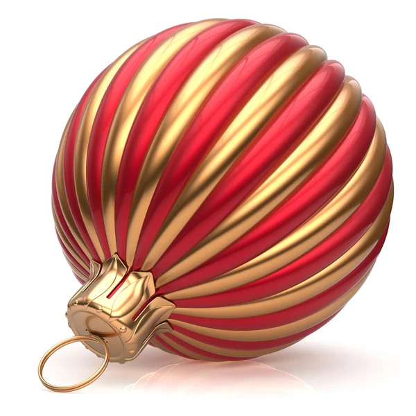 Christmas ball New Year's Eve bauble decoration red golden — Stock fotografie