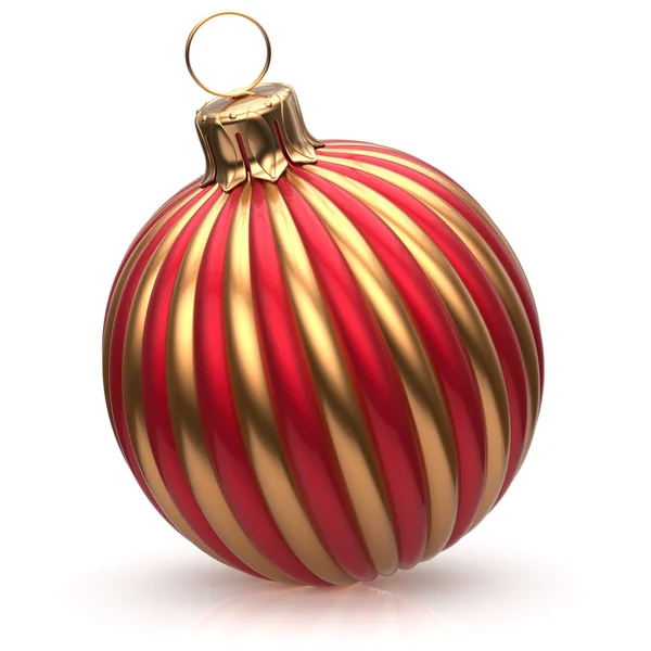 Christmas ball New Year's Eve bauble decoration golden red — Stock fotografie