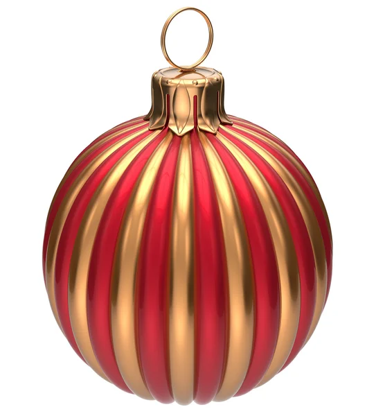 Christmas ball New Year's Eve bauble decoration golden red — Stock Photo, Image