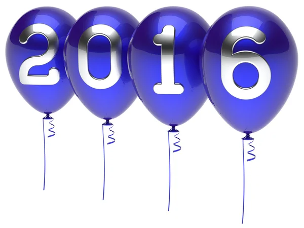 New 2016 Years Eve balloons wintertime party decoration blue — Stock Photo, Image