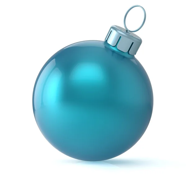 Bola de Navidad Cyan azul Nochevieja bauble blanco clásico — Foto de Stock