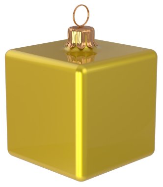 New Year's Eve bauble Christmas ball cube unusual yellow