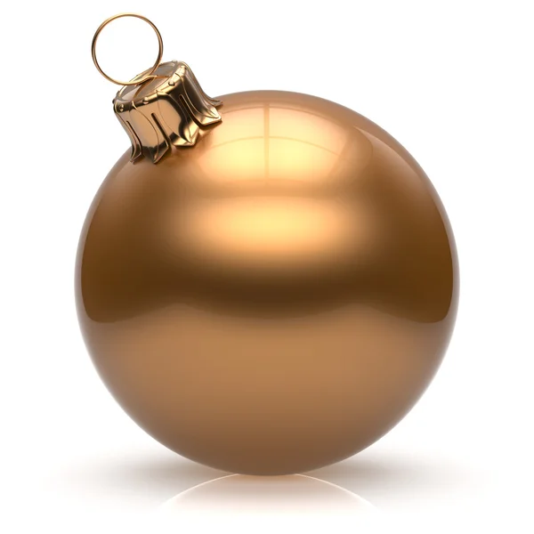 New Year's Eve Christmas ball bauble decoration golden gold — ストック写真