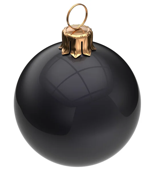 Christmas ball black New Year's Eve bauble Xmas decoration — Stock Photo, Image