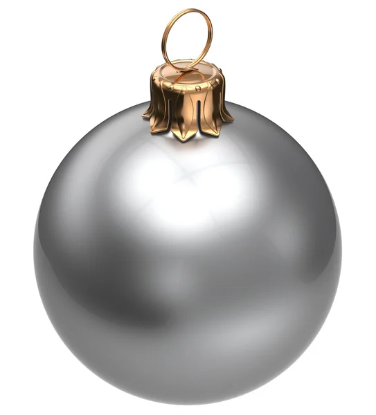 Christmas ball white New Year's Eve bauble Xmas decoration — Zdjęcie stockowe