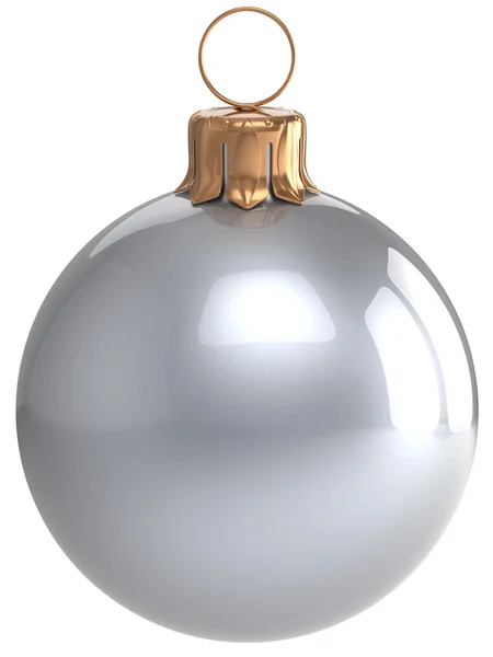 Christmas ball New Year's Eve bauble white Xmas decoration — Stock Photo, Image