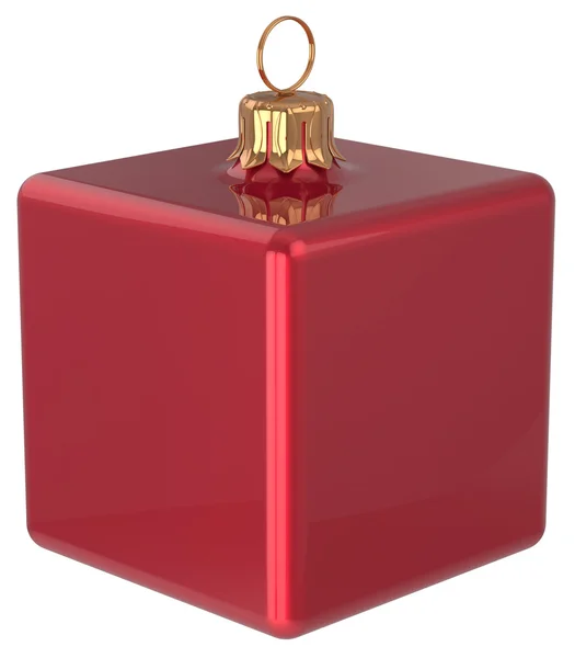 New Year's Eve bauble Christmas ball cube block red unusual — Stock Photo, Image