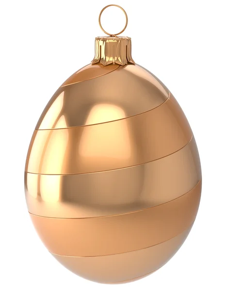 Christmas ball egg New Year's Eve bauble decoration golden — Stockfoto