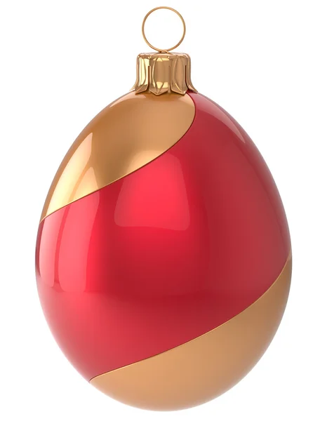 Christmas ball egg New Year's Eve bauble decoration red gold — Stockfoto