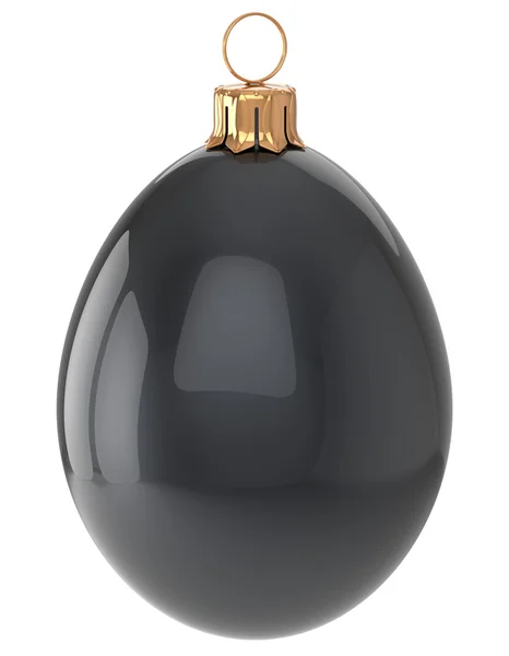 Christmas ball egg New Year's Eve bauble black decoration — Stock Photo, Image