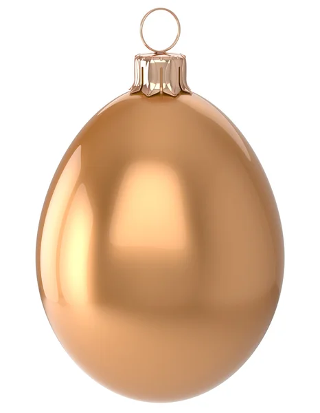 Christmas ball egg New Year's Eve bauble golden decoration — Stok fotoğraf